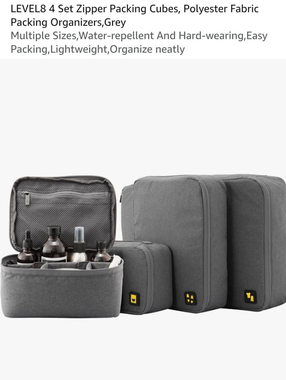 LEVEL8 4 Set Zipper Packing Cubes